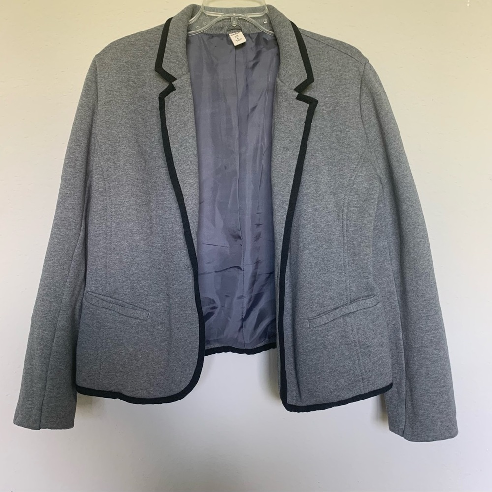 Old Navy Gray Boyfriend Stretch Jersey Blazer Jacket